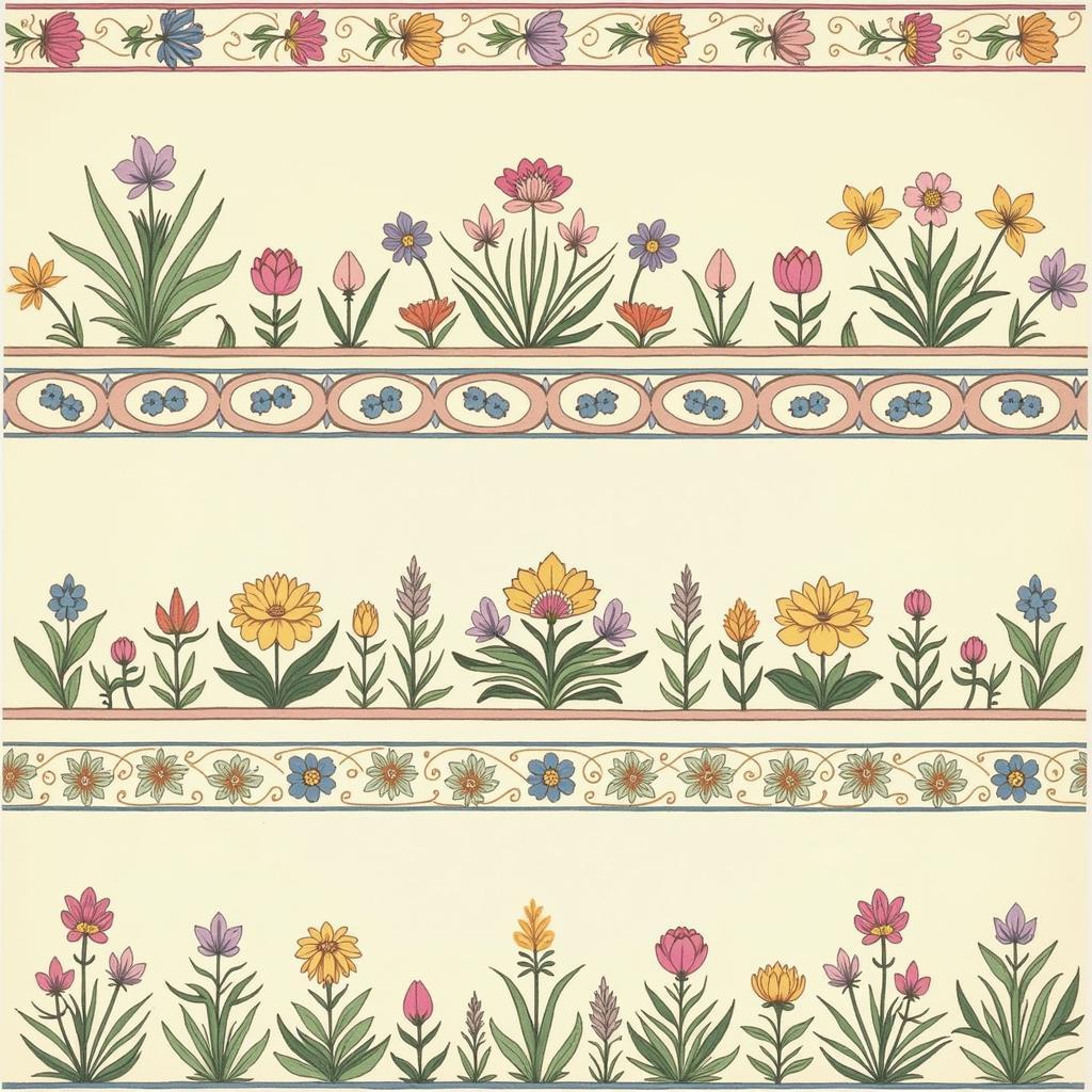 Floral Arts and Crafts Wallpaper Borders for a Vintage Touch