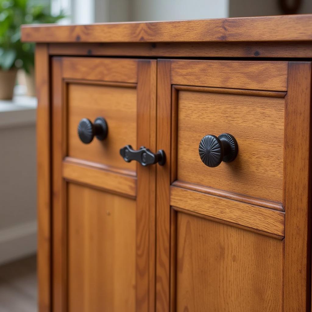 Arts & Crafts Knobs on a Cabinet