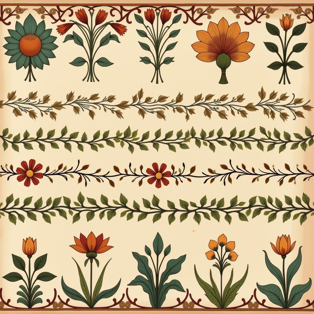 Floral Arts and Crafts Wallpaper Border Designs