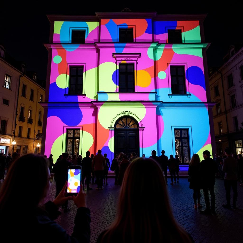 Digital art installation at the Arts in Action Festival