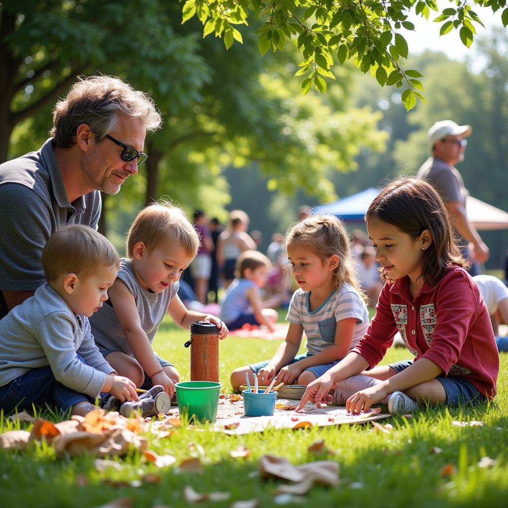 Families Enjoying Arts in the Park Danville IL