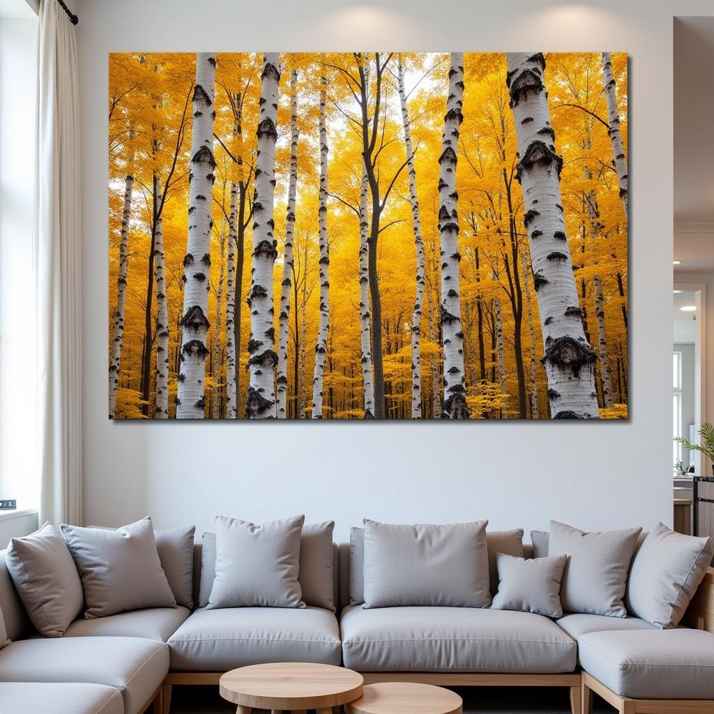 Aspen Trees in Autumn Colors Metal Print Wall Art