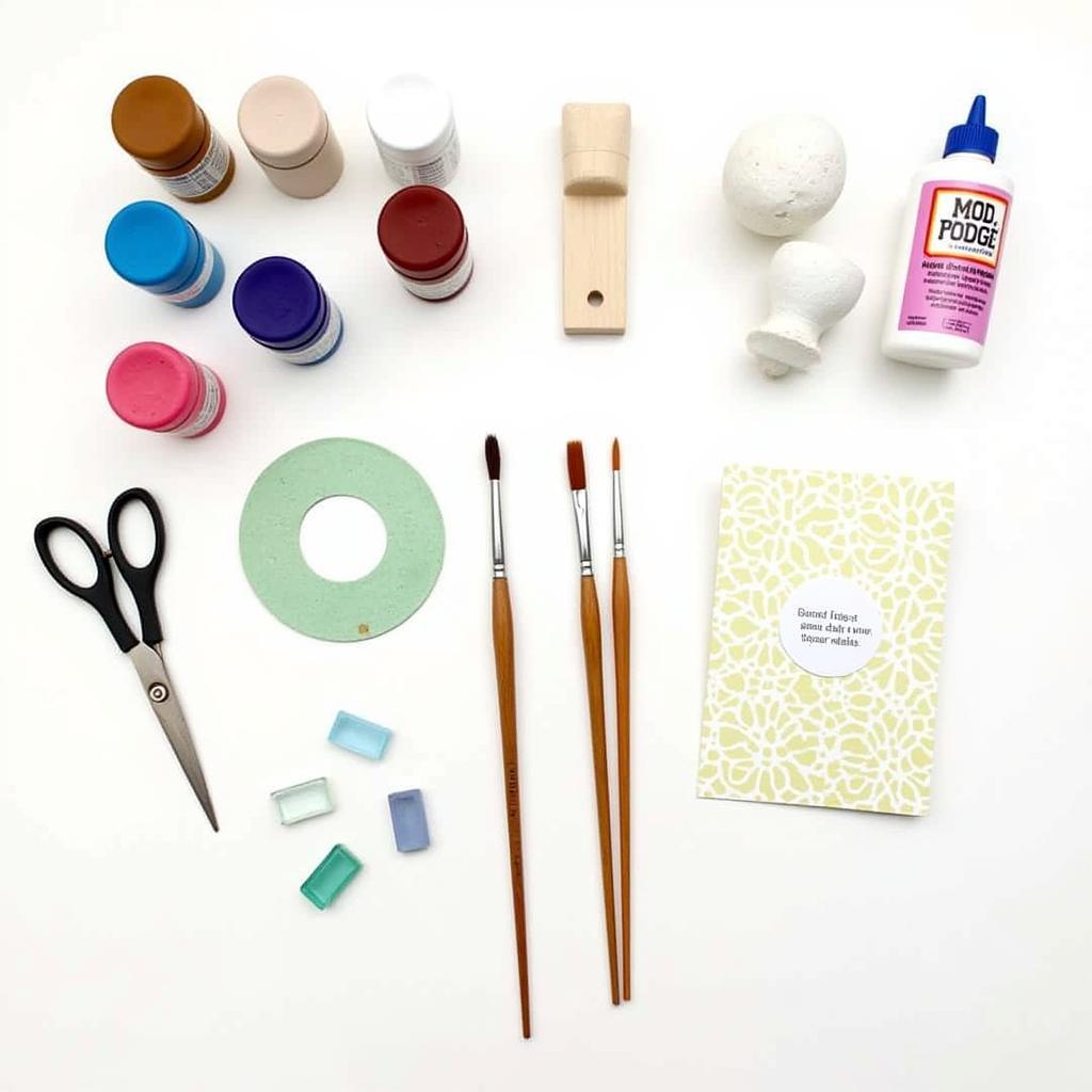 Assorted Craft Supplies for Door Knob Projects