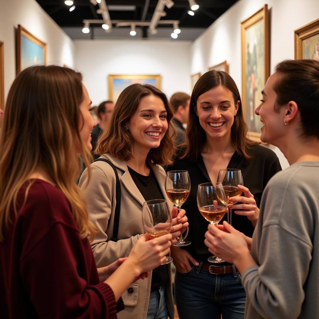 Attendees Enjoying Bay Area Art Wine Festival