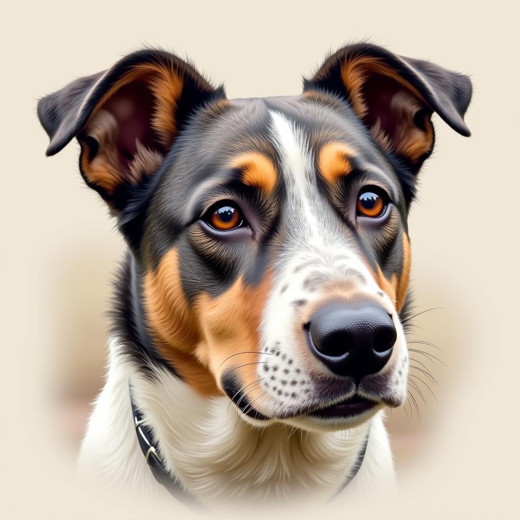 Realistic Australian Cattle Dog Portrait