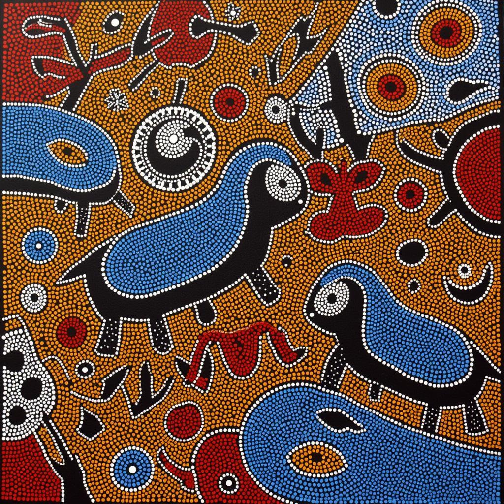 Australian Indigenous Dot Painting Wall Art