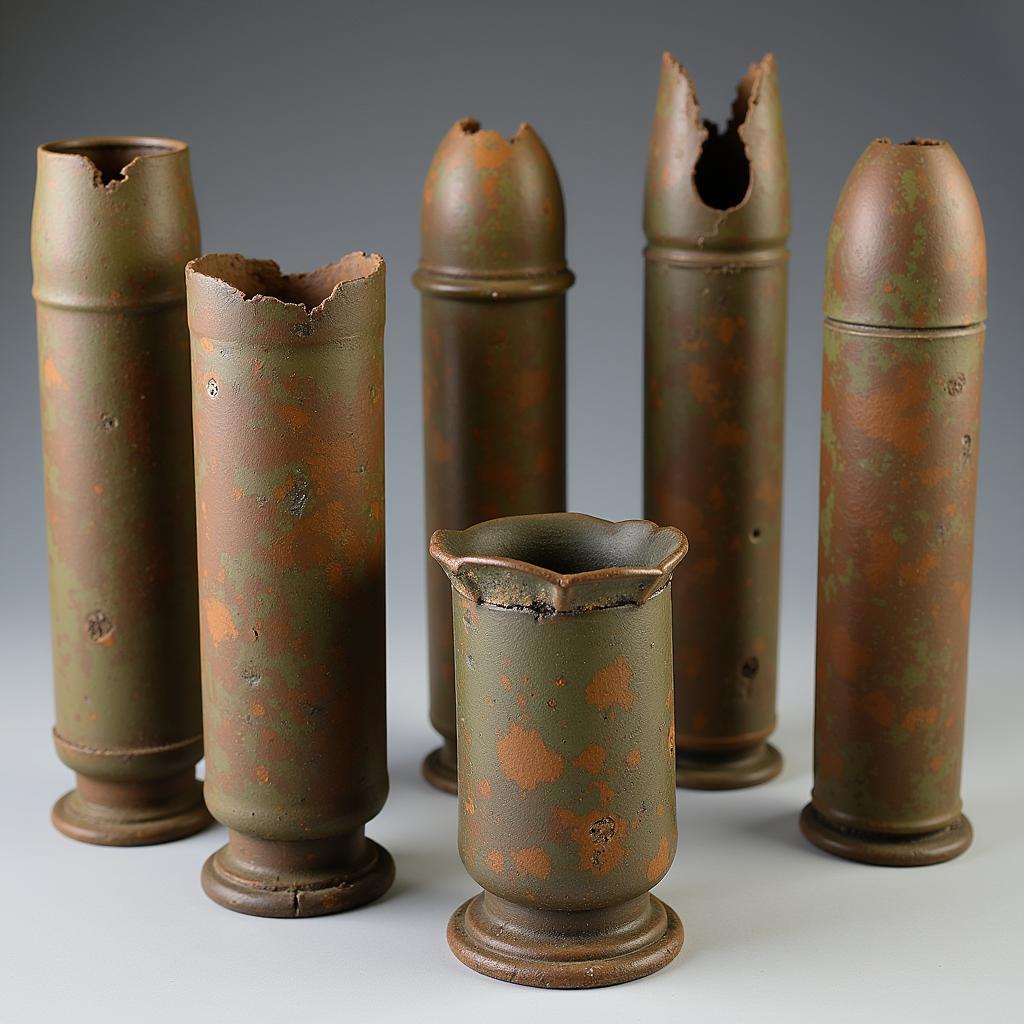 Identifying features of an authentic trench art artillery shell, such as patina, tooling marks, and unique artistic style.