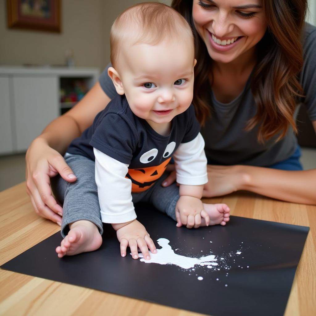 Creating a Baby Footprint Ghost for Halloween