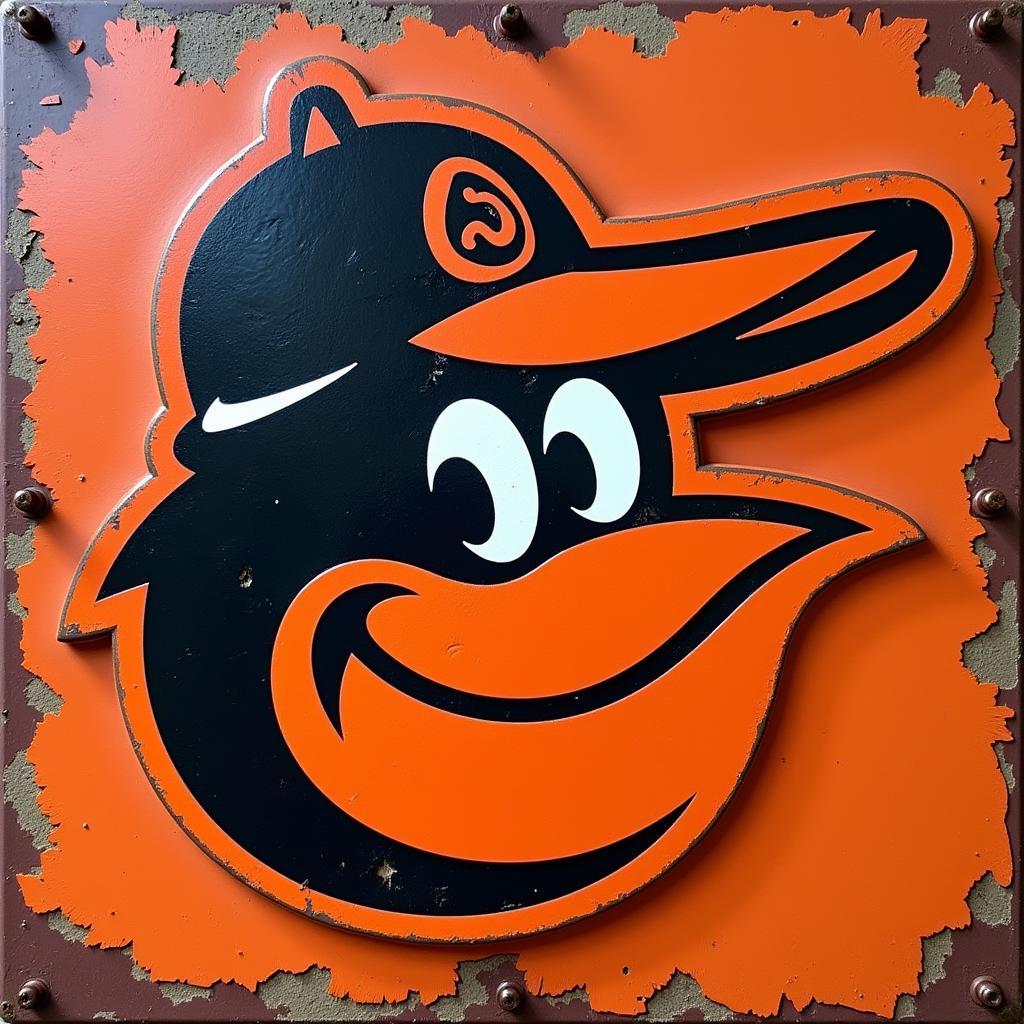 Vintage Baltimore Orioles Metal Sign