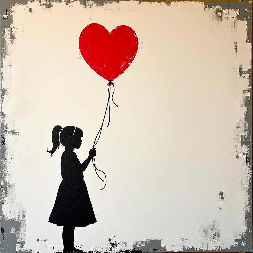 Banksy's Girl With Balloon on Canvas