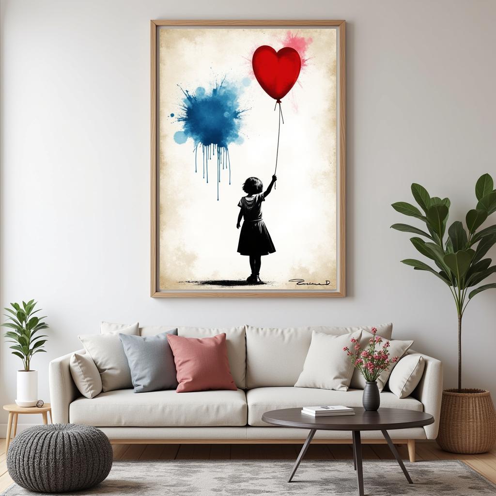 Banksy Girl with Balloon Canvas Wall Art