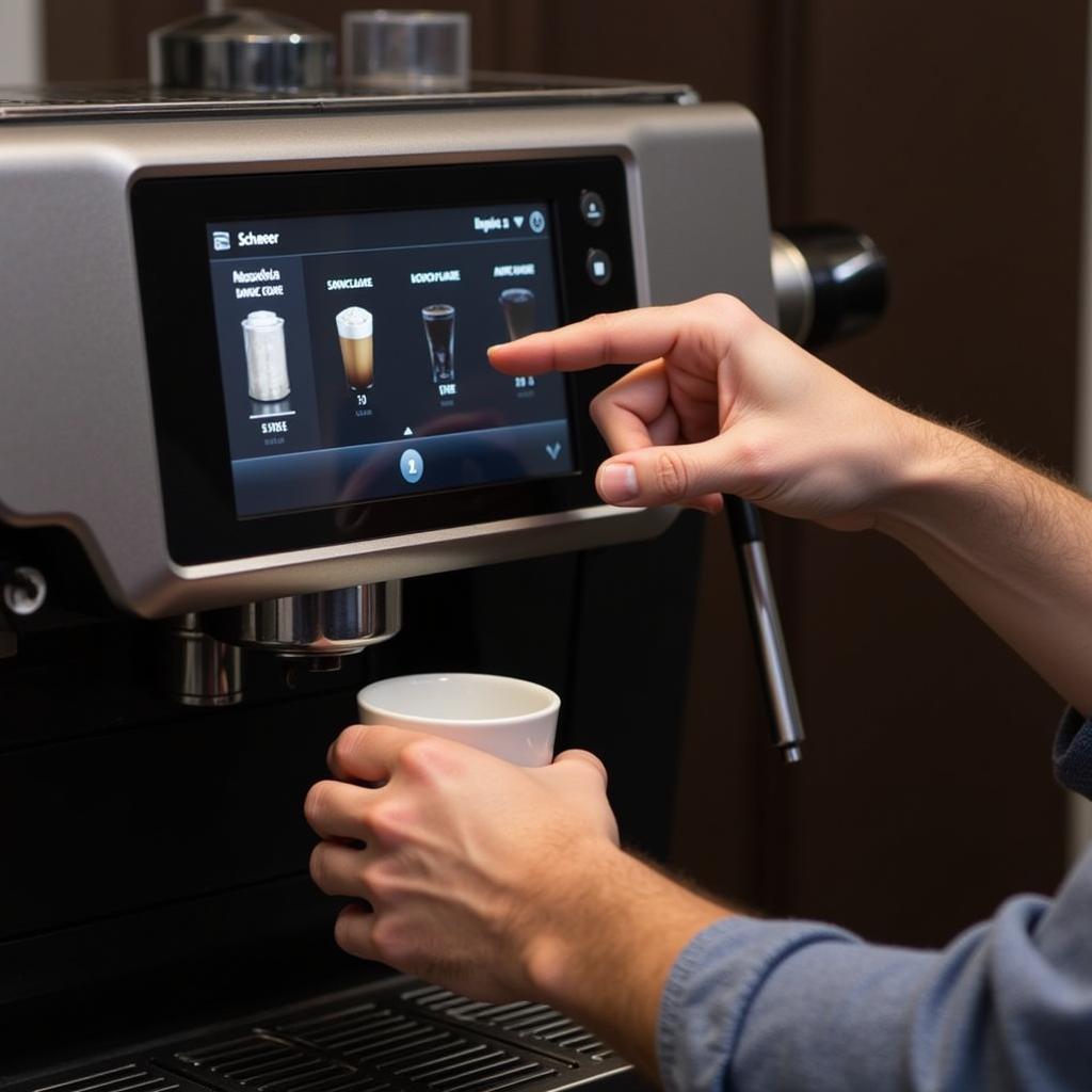 Barista using the Schaerer Coffee Art C