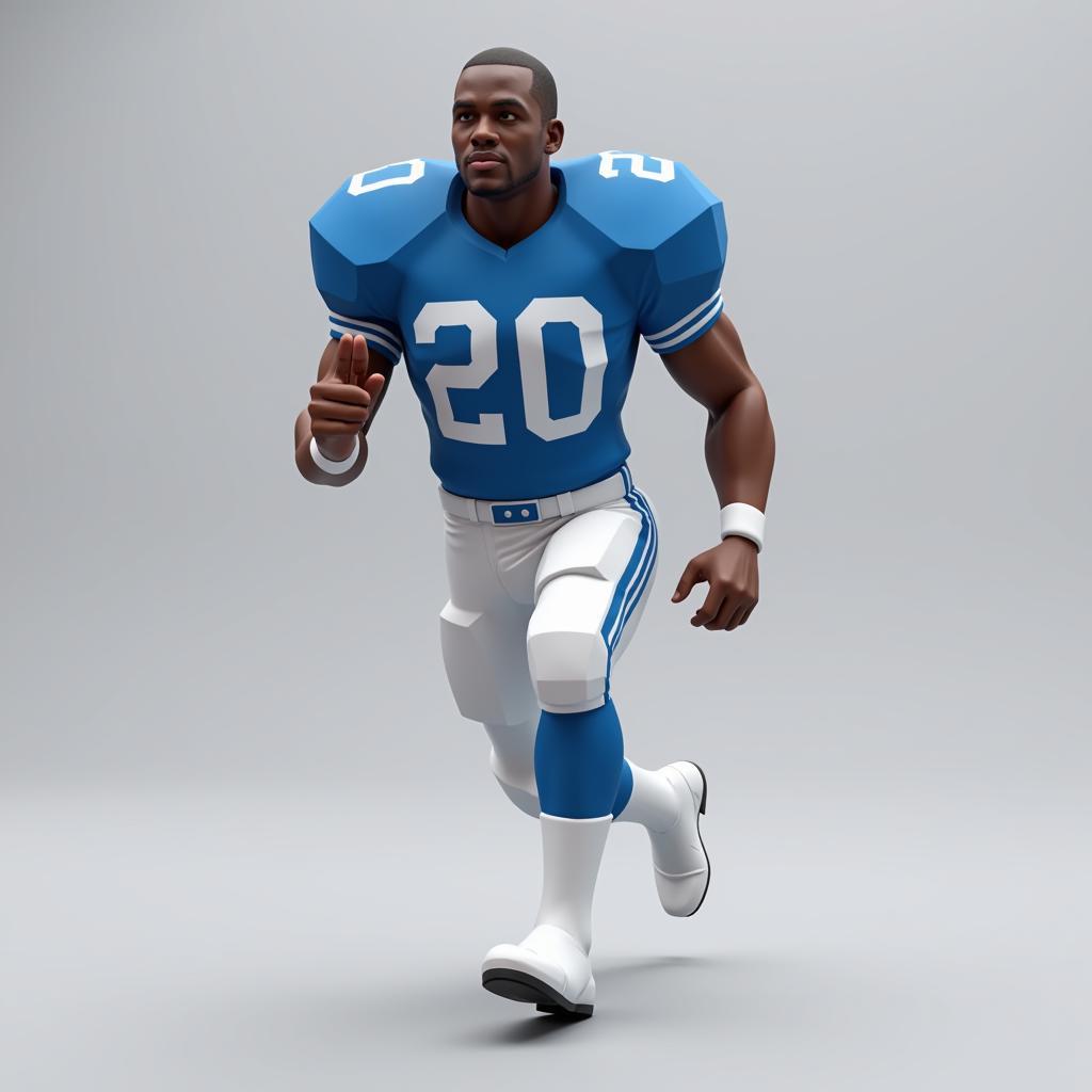 Barry Sanders Low Poly 3D Model