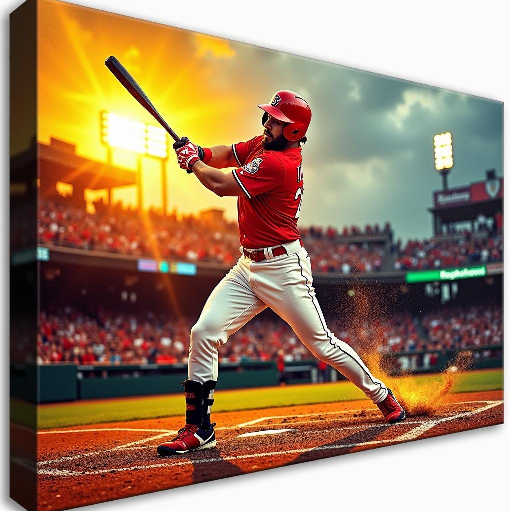 Baseball Canvas Art: Home Run Celebration