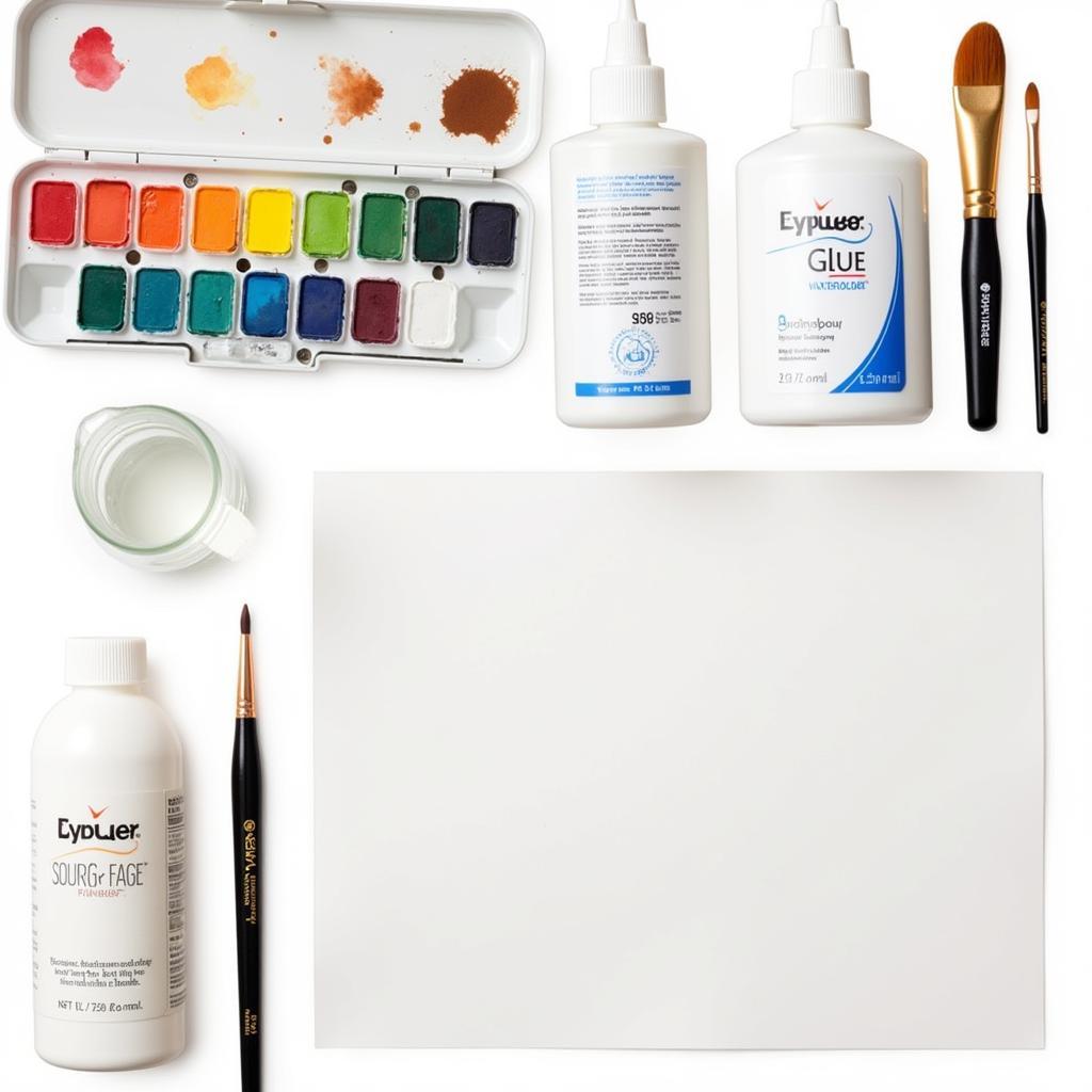 Basic Watercolor and Glue Art Supplies