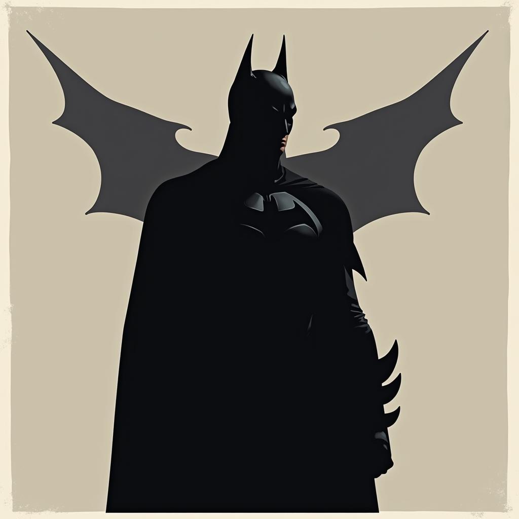 Batman Pop Art: Dark Knight in Minimalist Style