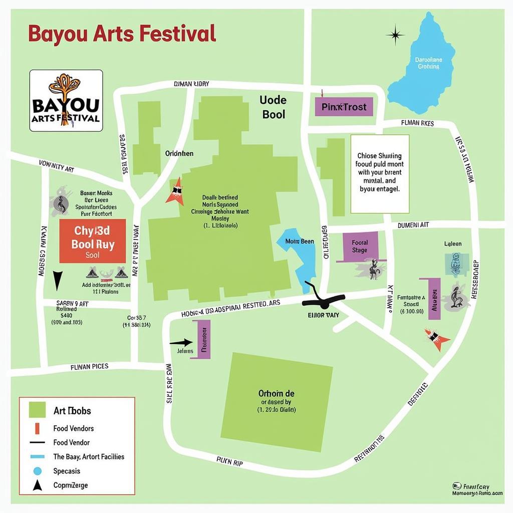 Bayou Arts Festival Houma Festival Map