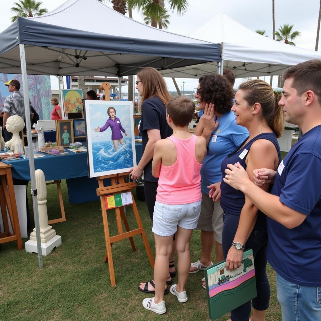 Attendees Enjoying Art at Bayshore Arts Festival