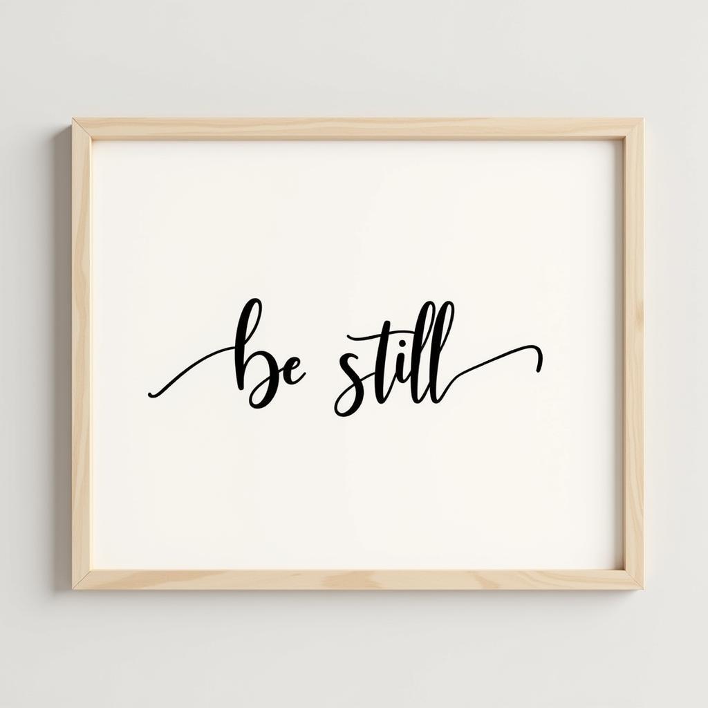 Be Still Wall Art: Minimalist Typography Design