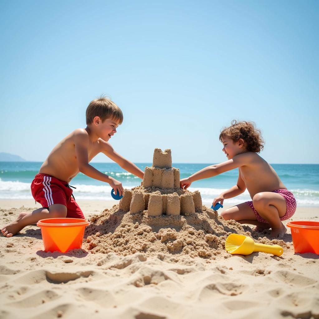 Children Building a Sandcastle