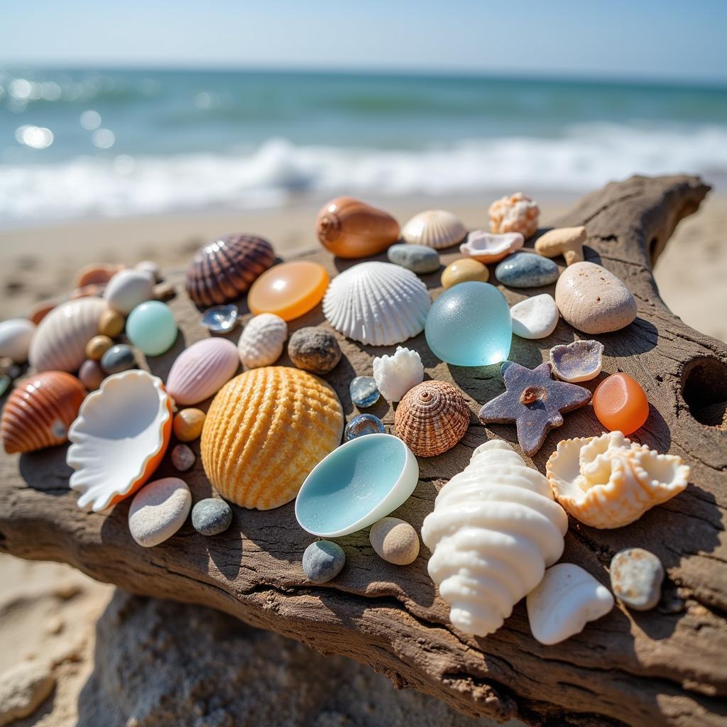 Seashell Collage on Driftwood