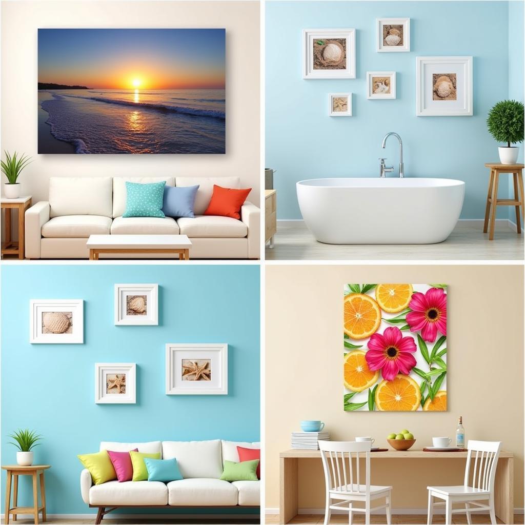 Beach Wall Art in Different Rooms