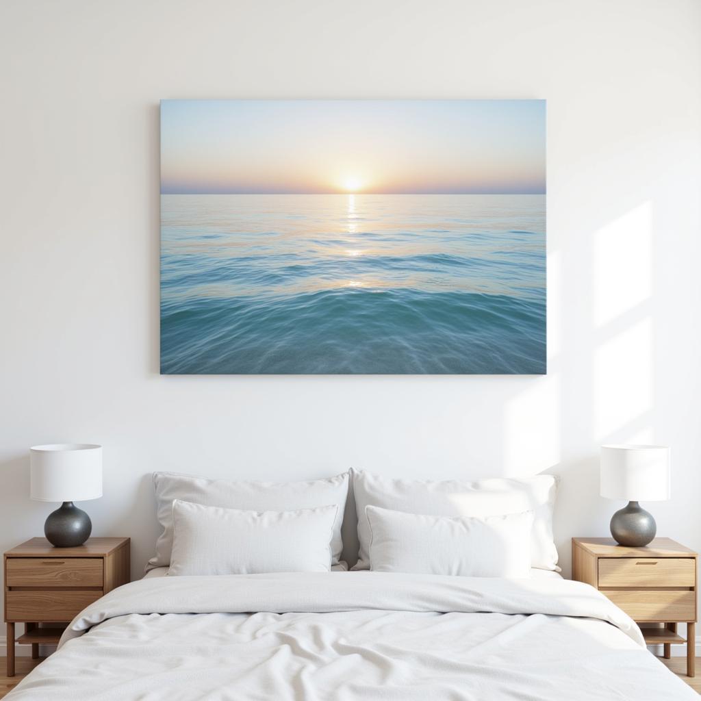 Beach Wall Canvas Art in a Bedroom