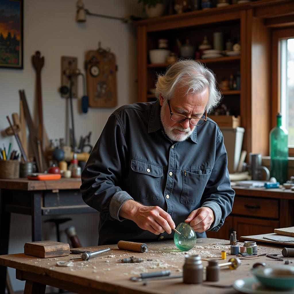 Bergsma Artist at Work in Studio