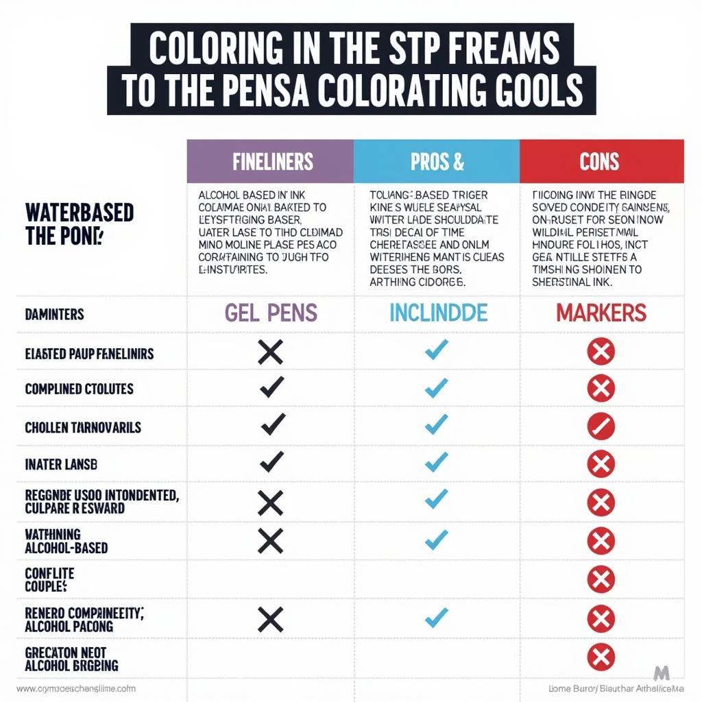 Best Art Pens for Coloring Comparison Chart