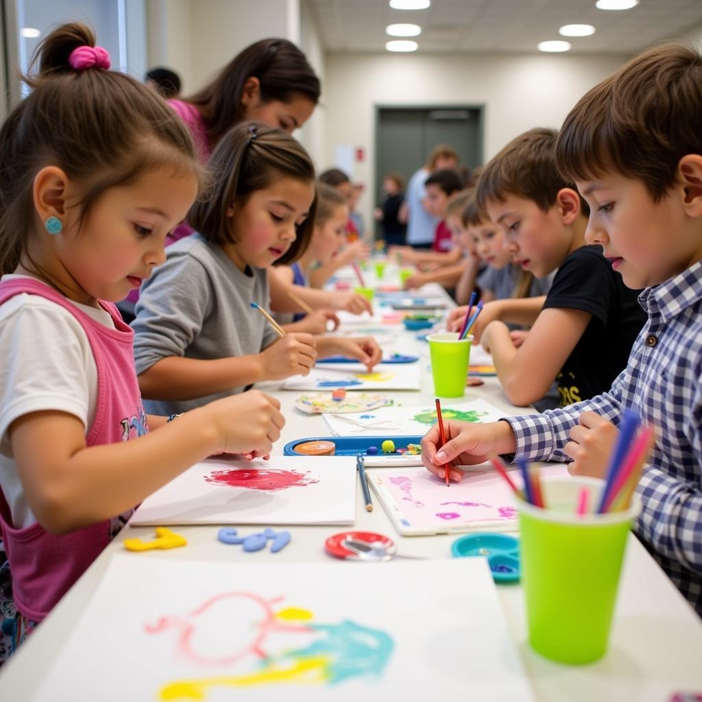 Children participating in arts and crafts activities at the Beulah Arts and Crafts Festival