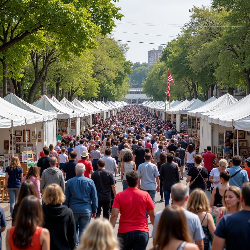 Crowds enjoying the Beulah Arts and Crafts Festival