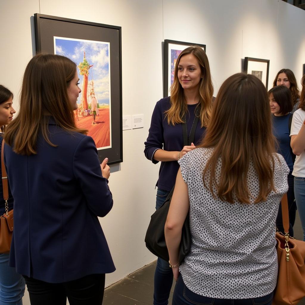 Artist Interacting with Visitors at Beverly Art Walk