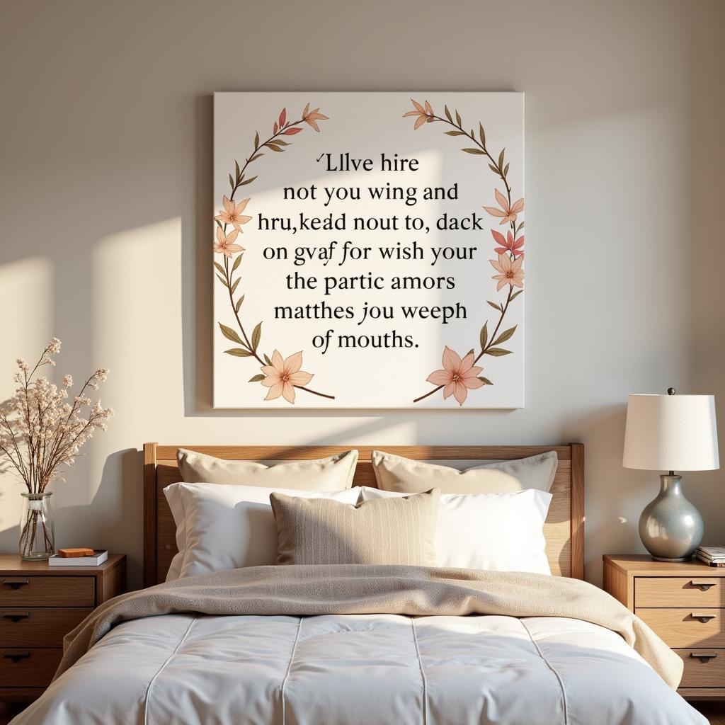 Bible Verse Canvas Art as a Gift in a Bedroom