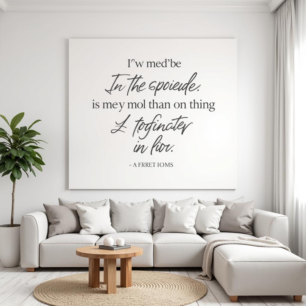 Minimalist Bible Verse Canvas Art in a Living Room