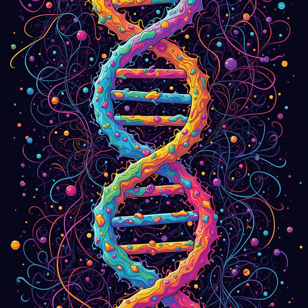 Abstract pattern generated from DNA sequence using biometric data