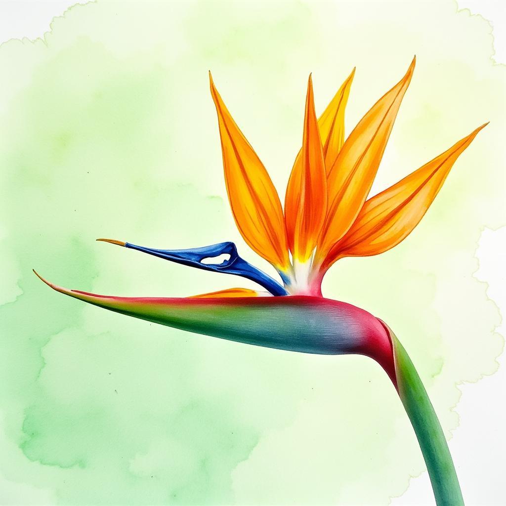 Vibrant Watercolor Bird of Paradise Wall Art