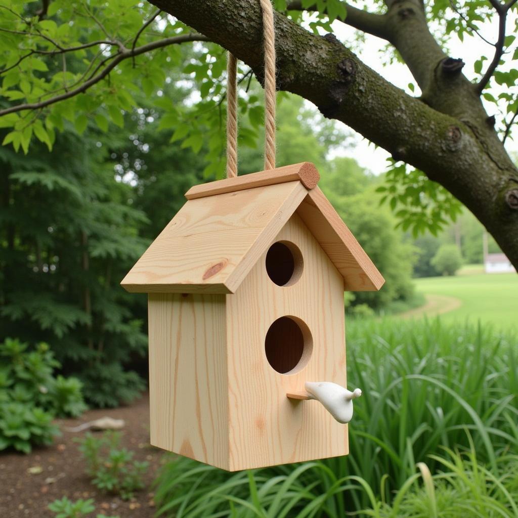 Birdhouse Displayed in a Garden Setting