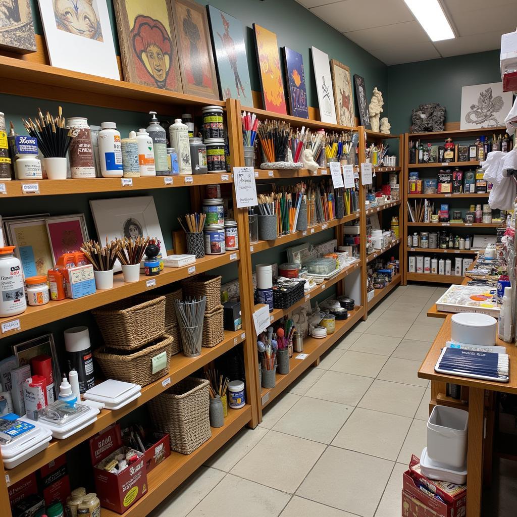 Diverse art supplies in Birmingham art stores