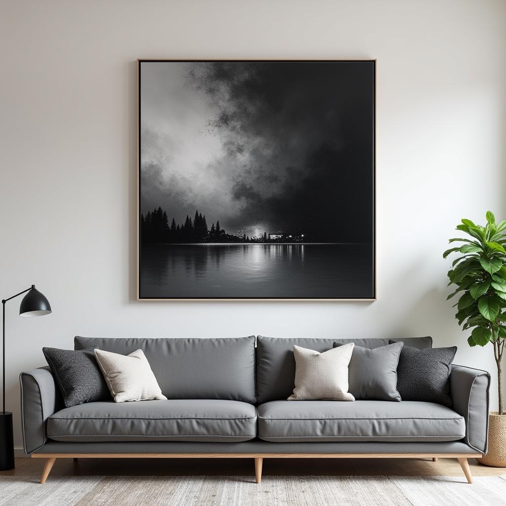 Black and Gray Abstract Art in Interior Design