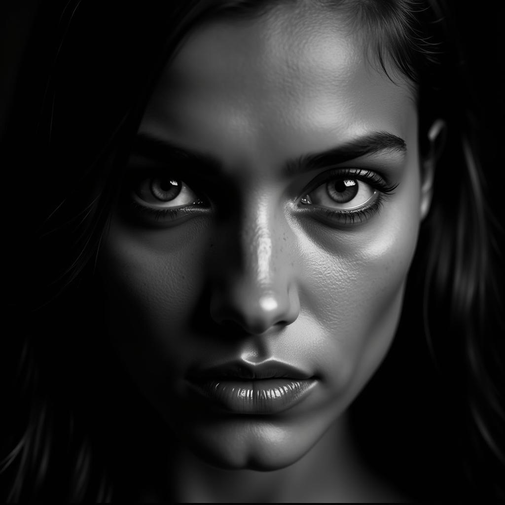 Dramatic Black and White Portrait Photography