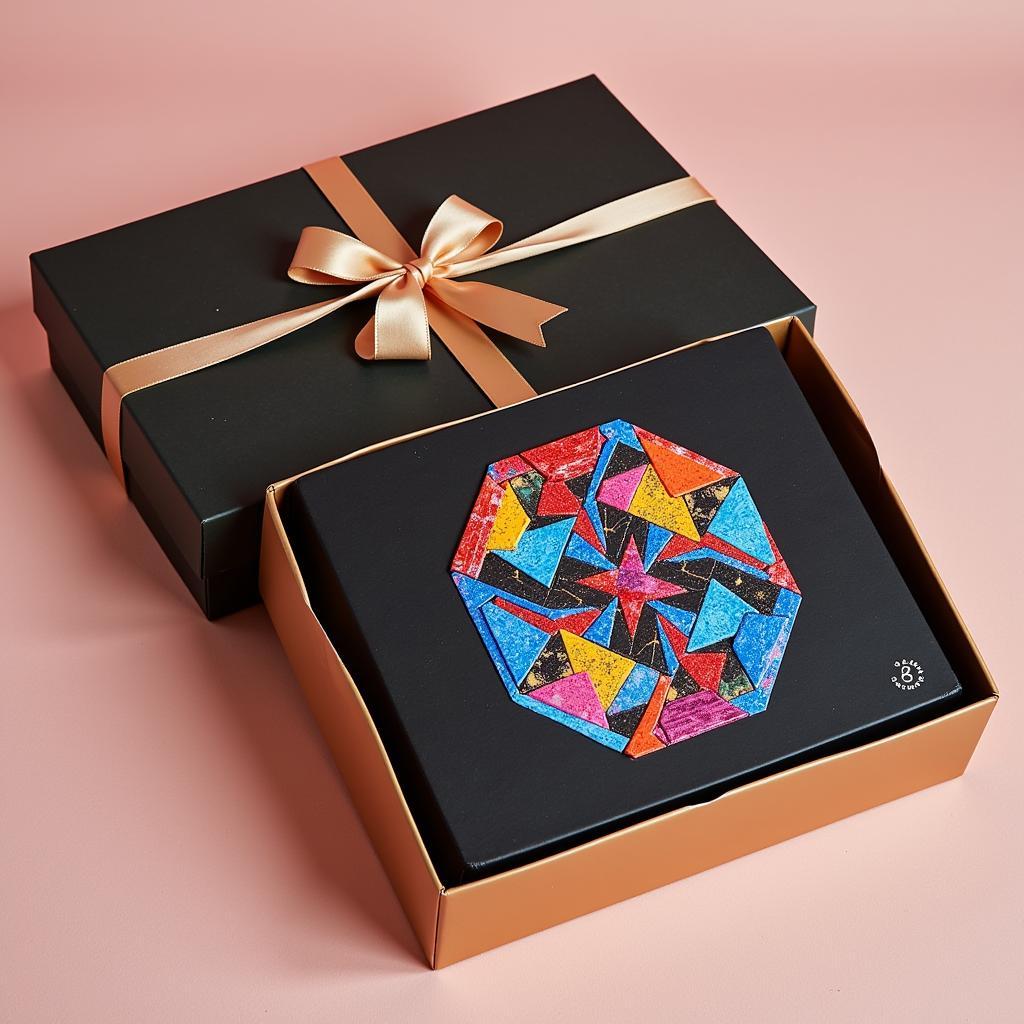 Black Art Puzzle Featuring a Geometric Design as a Gift