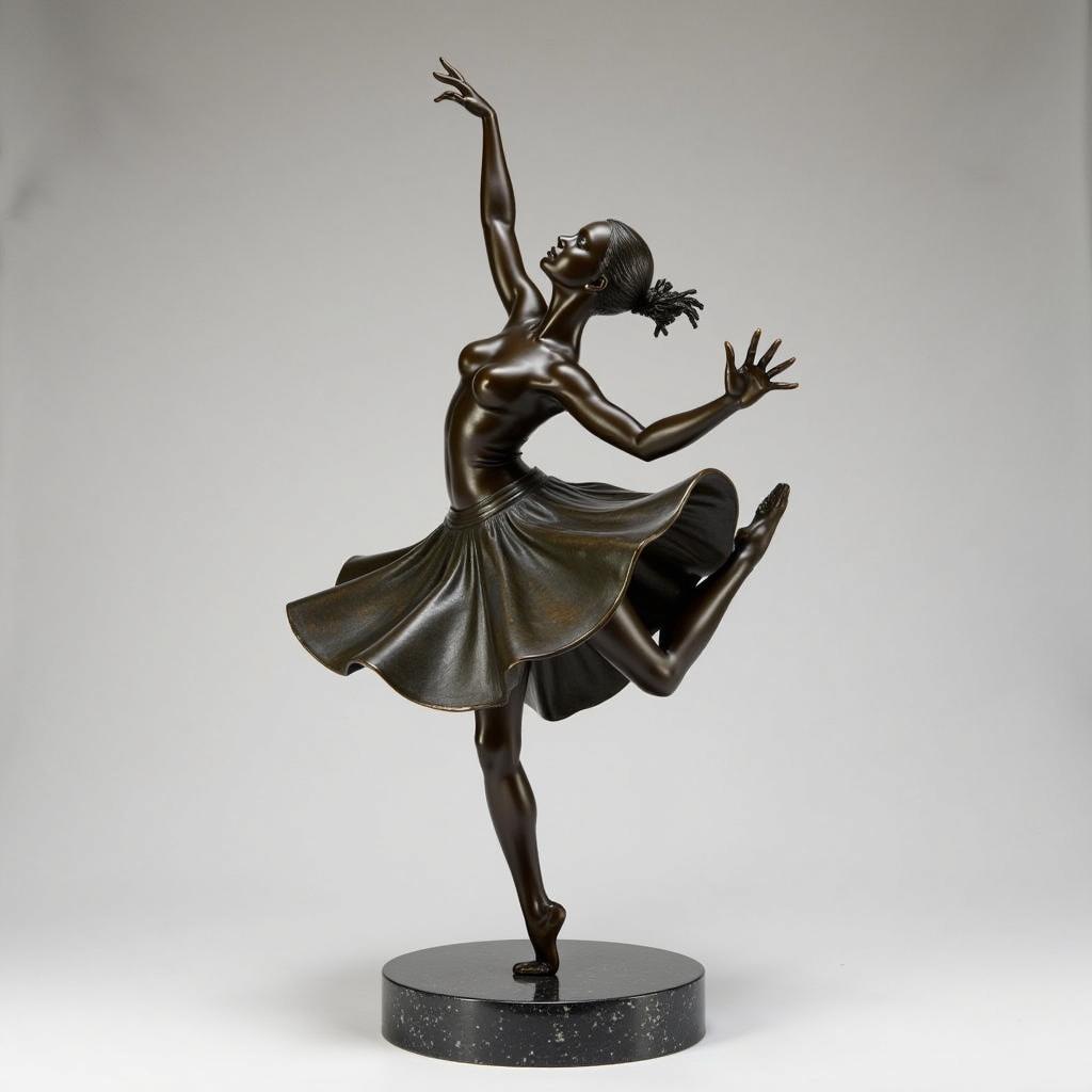 Black Ballerina Sculpture in Bronze