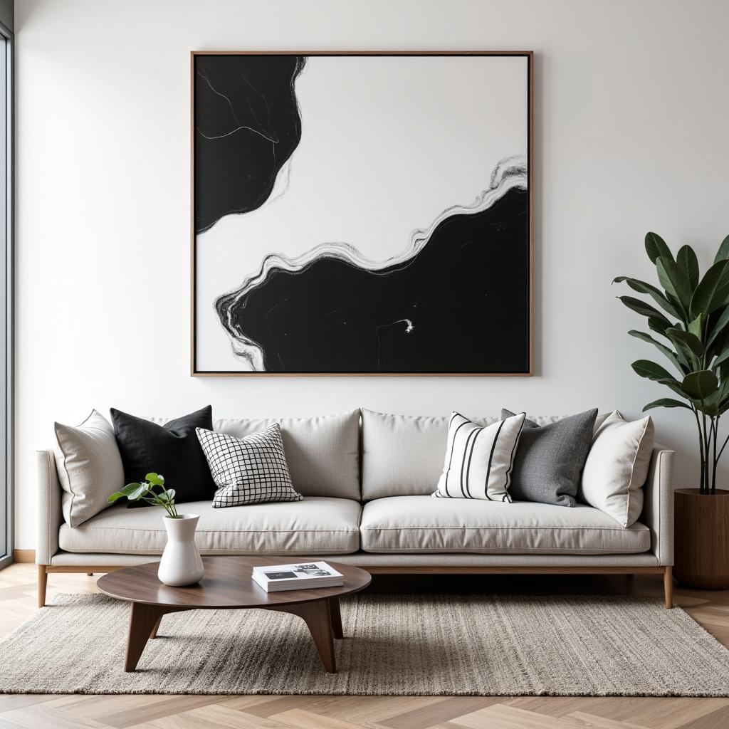 Black and White Abstract Art in Interior Design