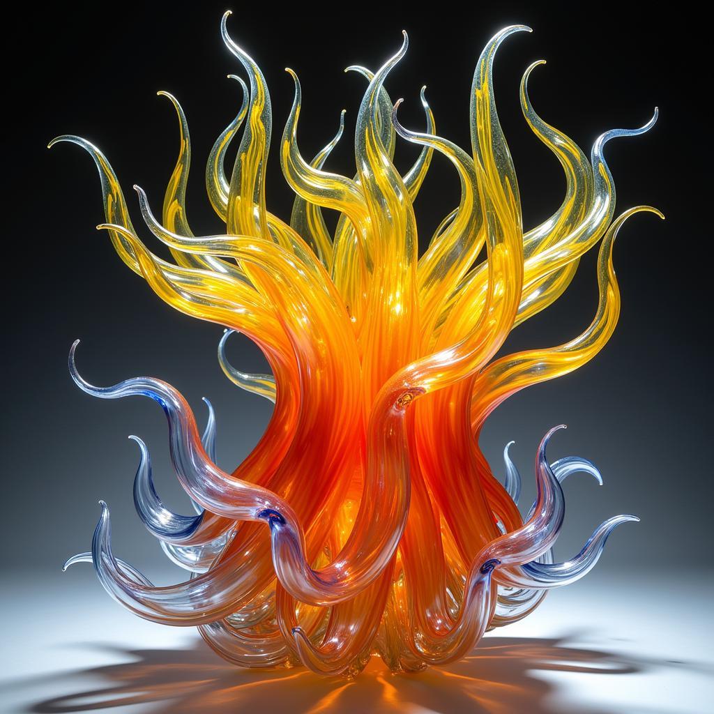 Blown Glass Sculpture - Organic Form & Vibrant Colors