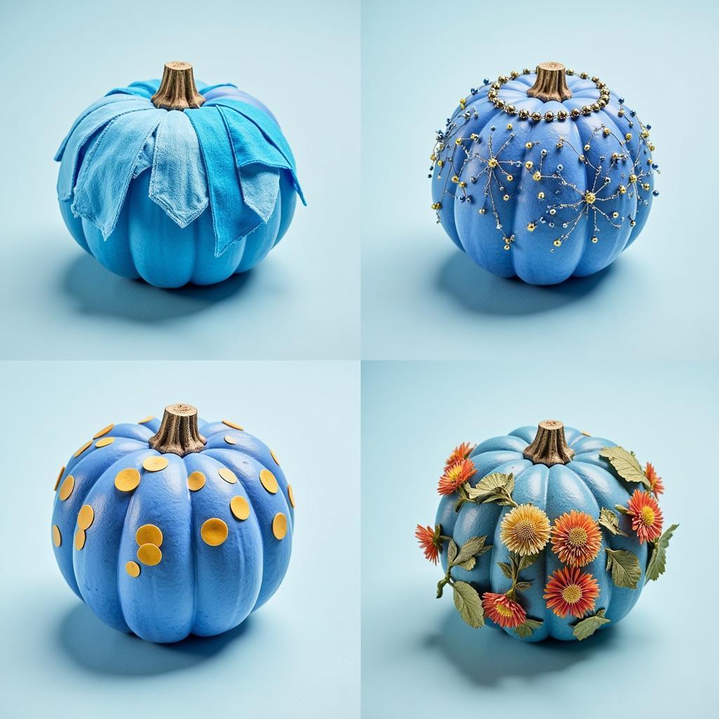 Blue Pumpkin Mixed Media Art: Combining Textures and Techniques