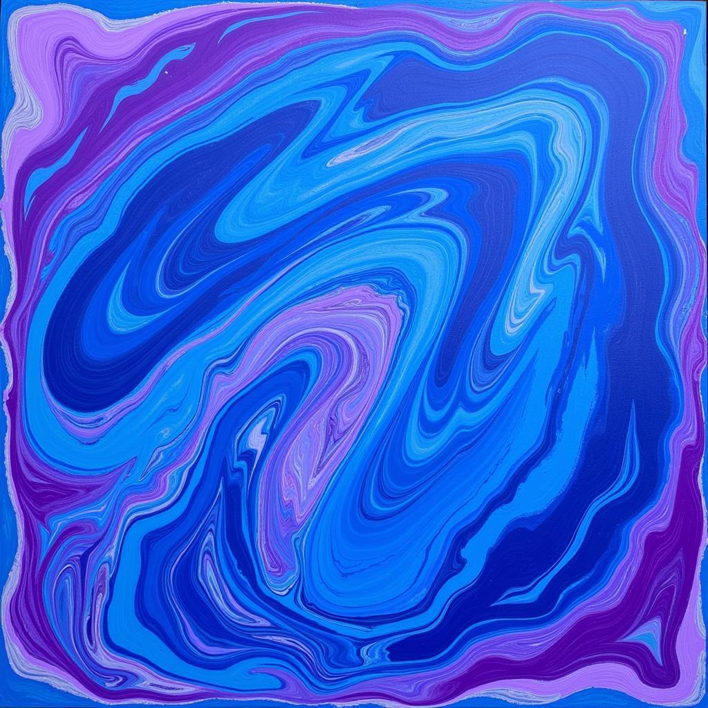 Abstract Painting with Blue and Purple Hues