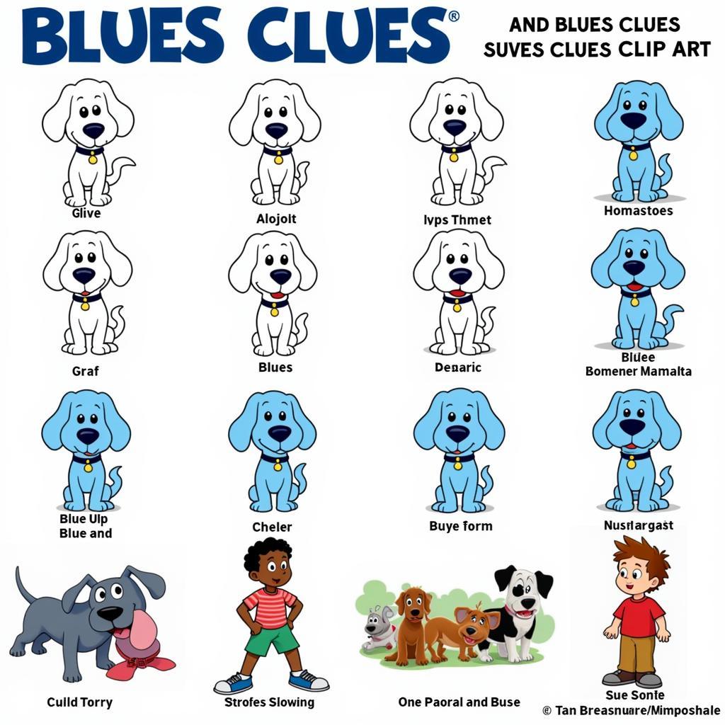 Variety of Blues Clues Clip Art Options