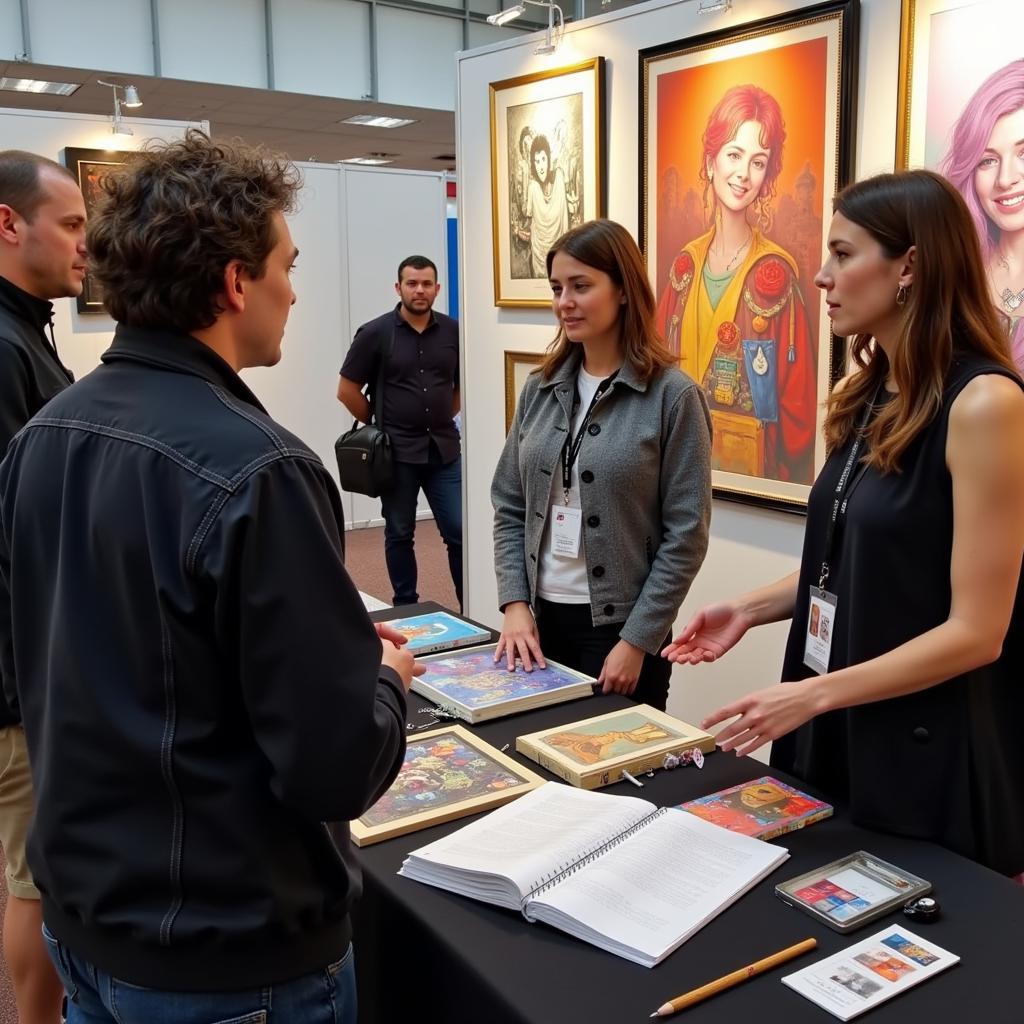 Artist Interacting with Visitors at the Boca Grande Art Show