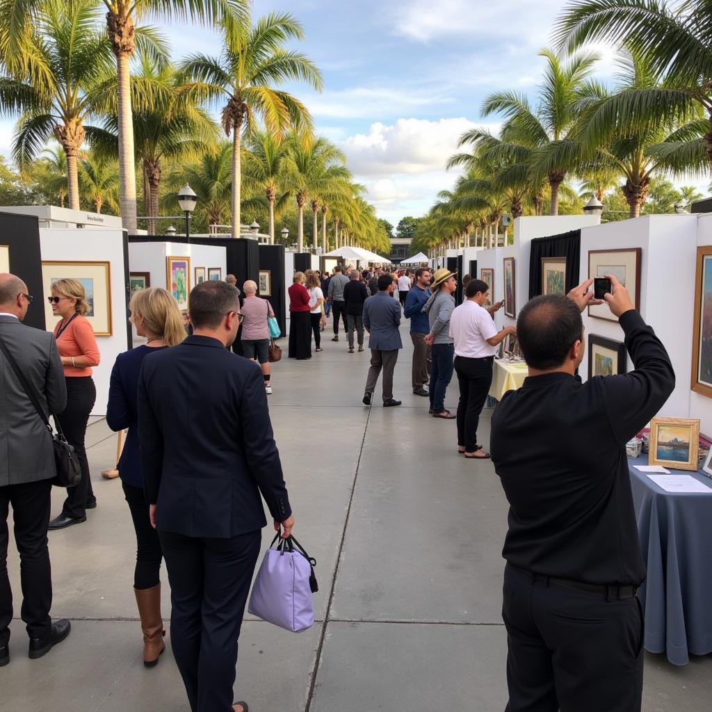 Attendees Enjoying Art at the Boca Raton Museum Art Festival