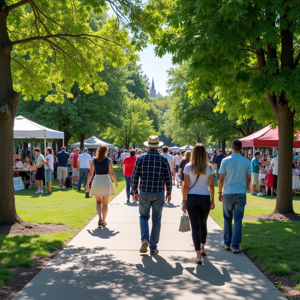 Boise Art Park Visitors Enjoying Art and Scenery